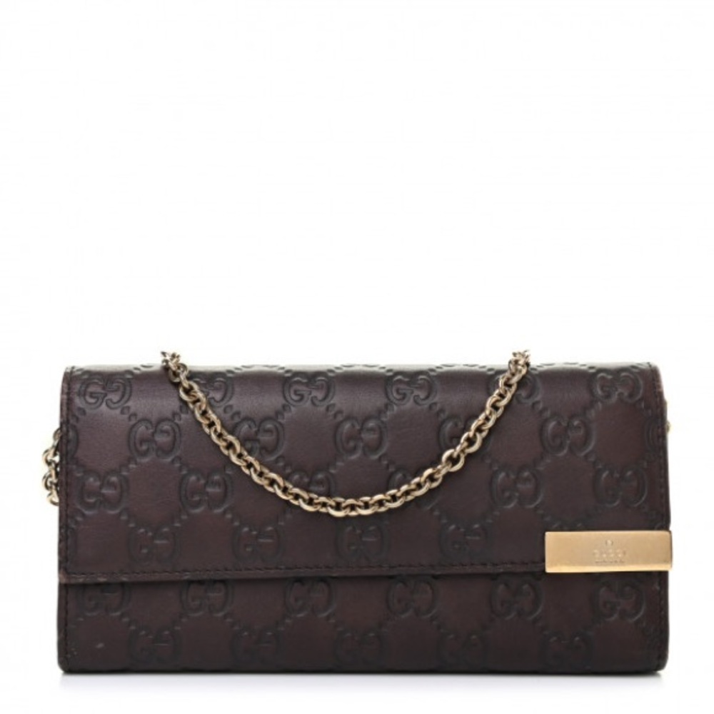 Gucci Guccissima Small Chain Wallet.
